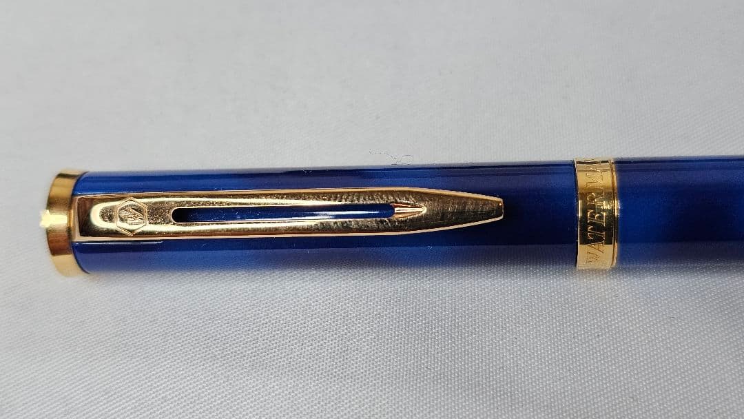 【希少】WATERMAN ウォーターマン 万年筆 ブルー ゴールド18k 750