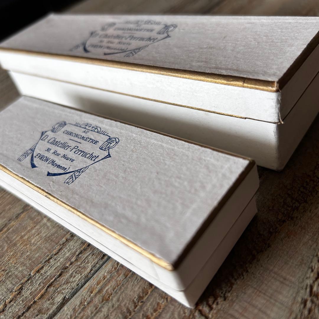 フランス アンティーク 時計師の紙箱 2点セット 店名入り