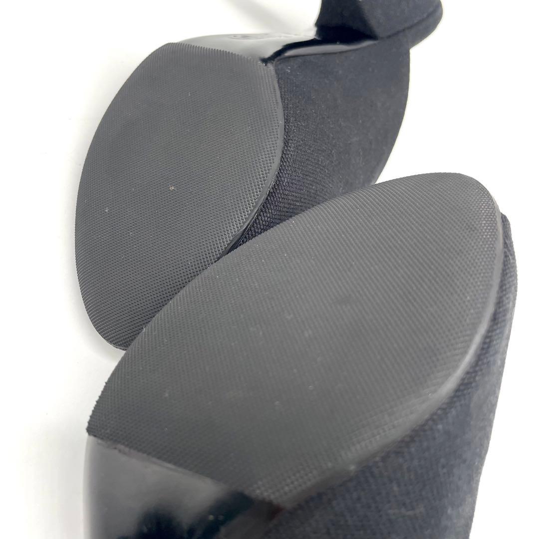 シャネル サンダル ミュール ココマーク キャンバス ブラック オレンジ 24㎝