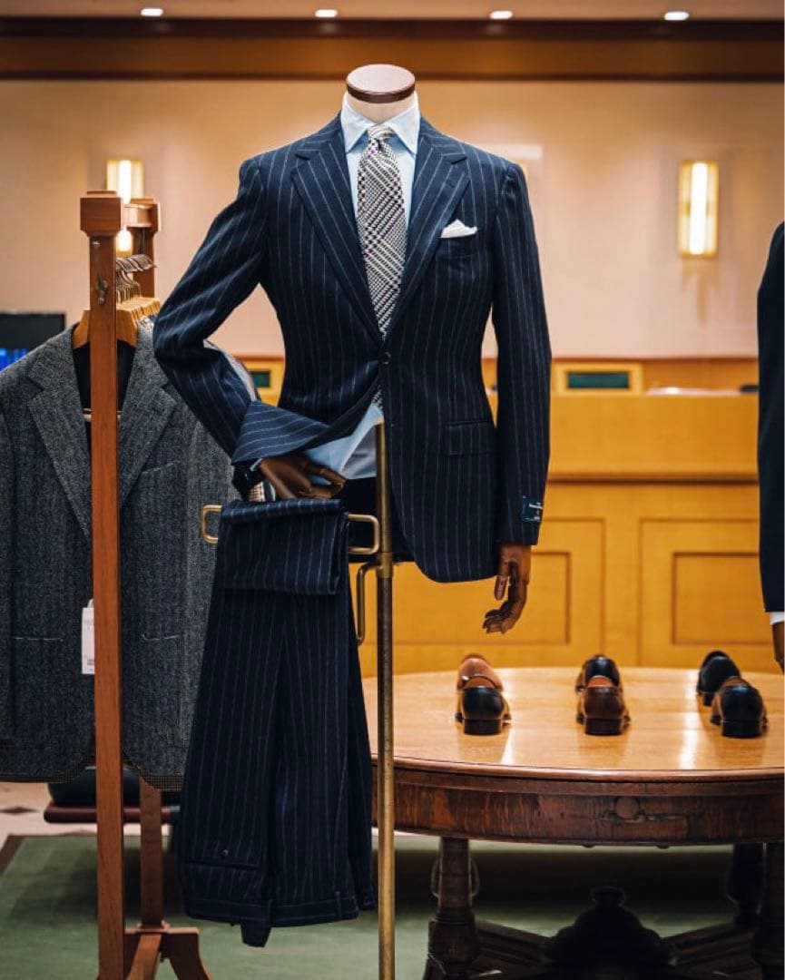 BEAMS F / Zegna チョーク ストライプ スーツ