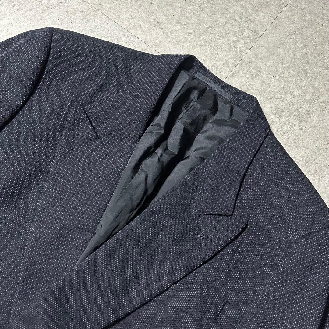 ARMANI COLLEZIONI ダブル ウールセットアップ ドット柄 黒