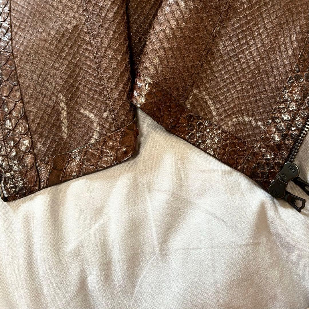 【限定値下げ】希少 アイザックセラム ジャケット ライダース スネーク パイソン