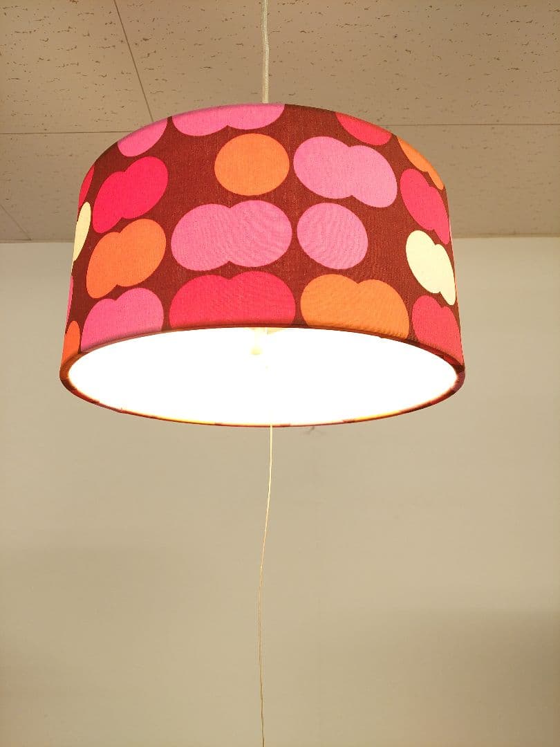 昭和レトロ 70年代 カラフルドット柄 天井照明 ペンダントライト 2灯式
