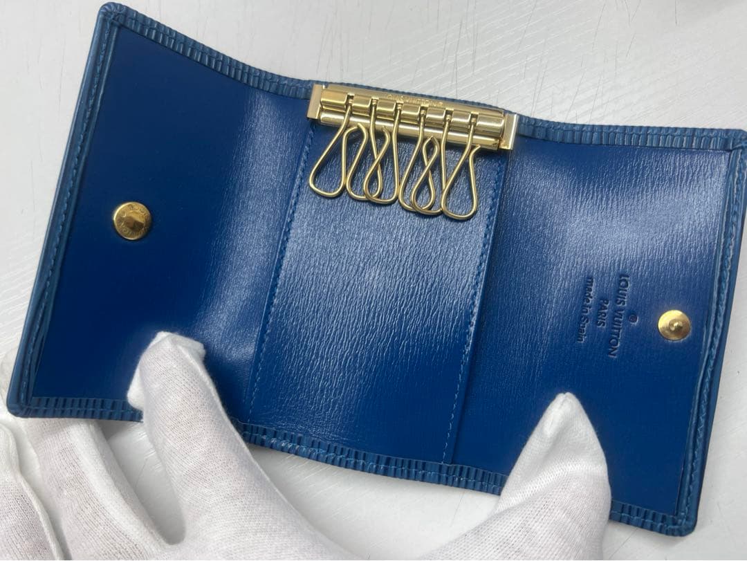 美品　ルイヴィトン　エピ　ミュルティクレ6　キーケース トレドブルー
