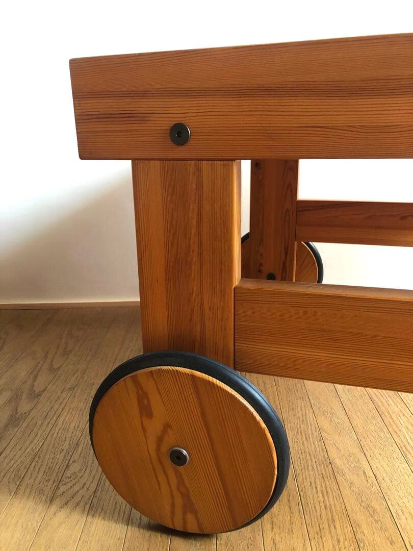 北欧ヴィンテージ スウェーデン製 パイン材 ワゴン トローリー サイドテーブル