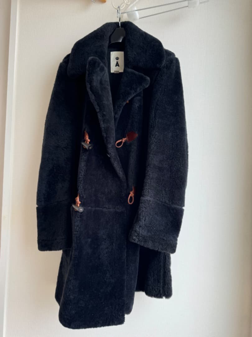 エィス　A メンズ　ムートンダッフルコート　本革