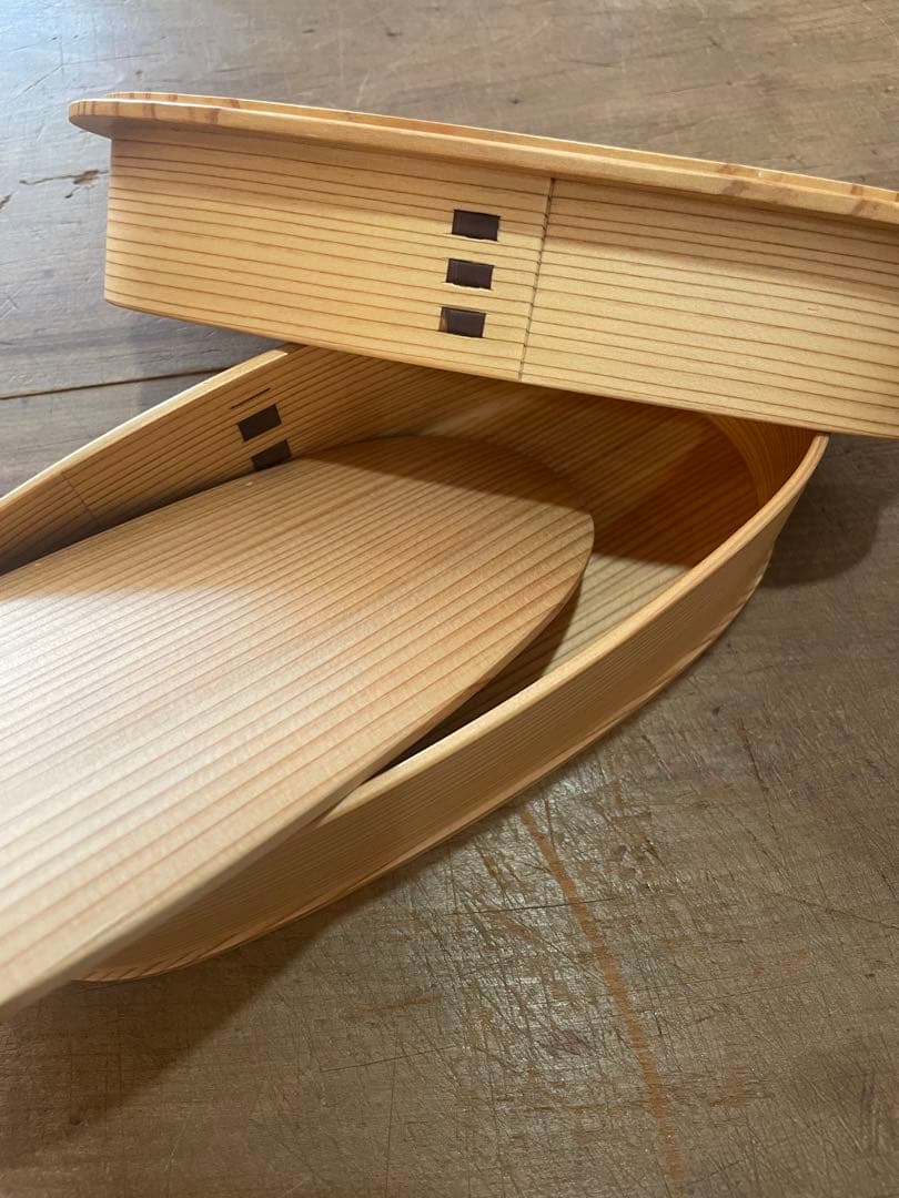 値下げしました 栗久 曲げわっぱ2段弁当箱 美品