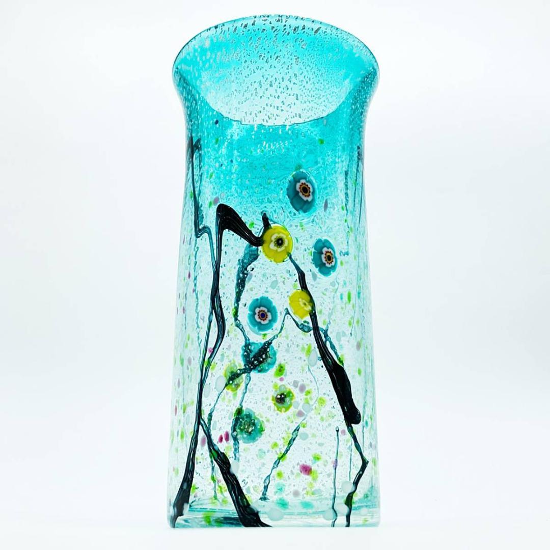 現代の名工 黒木国昭 プラチナ彩象嵌 光琳 花瓶 飾壷 作家物 20.0cm