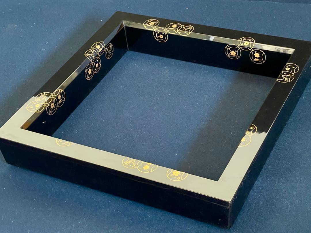 割引❣️「祖」 七宝蒔絵 黒塗 炉縁 塗師 陽斎 共箱 （1120B①）