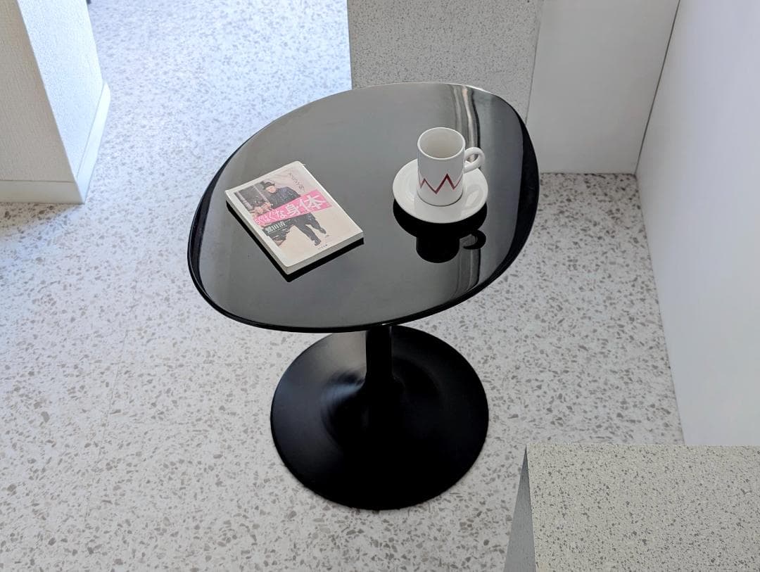 Used ペデスタル コーヒーテーブル 一本脚 ブラック Duplo 廃番 美品