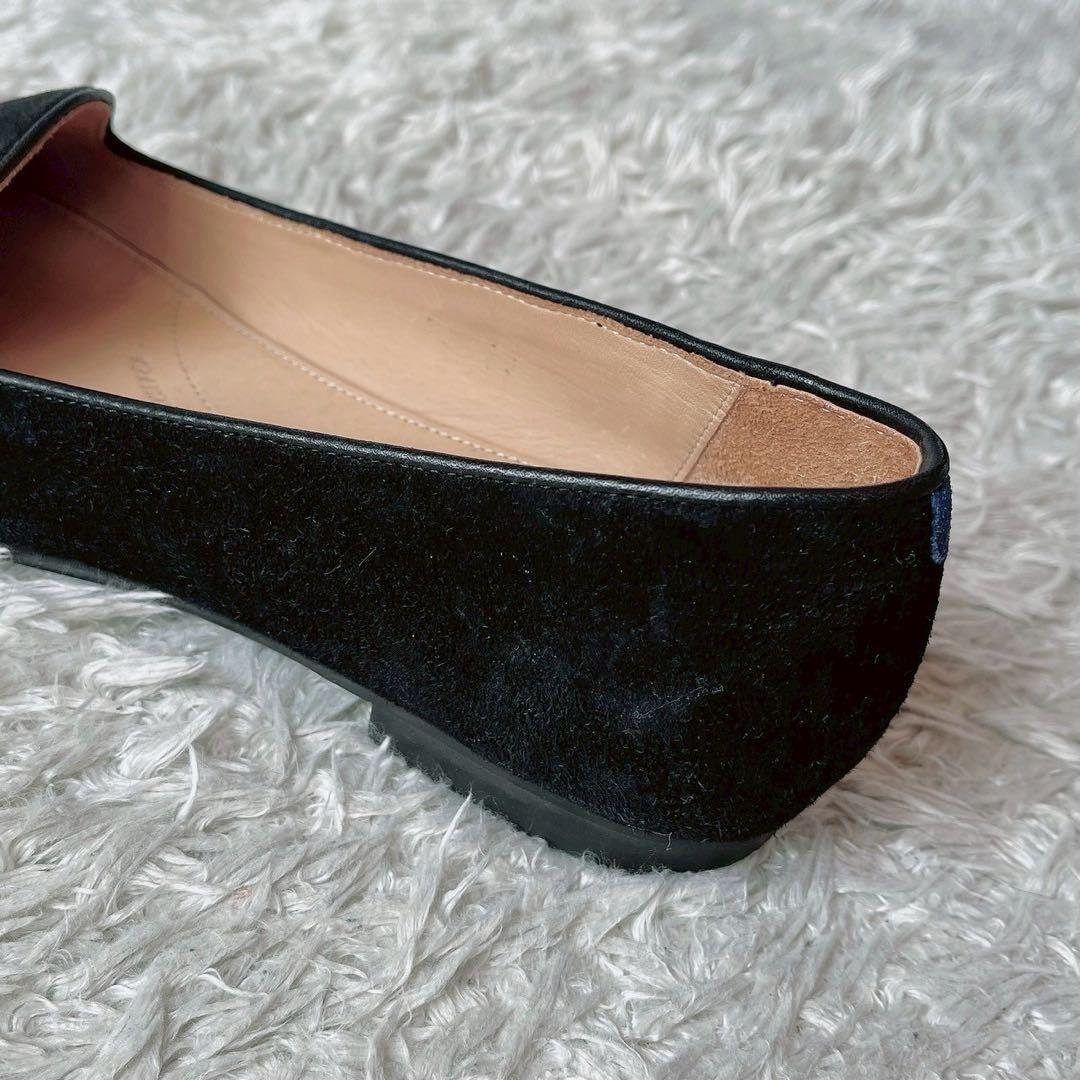 シャルテ フラットシューズ オペラシューズ黒×ゴールドタッセル付き 39 2/1