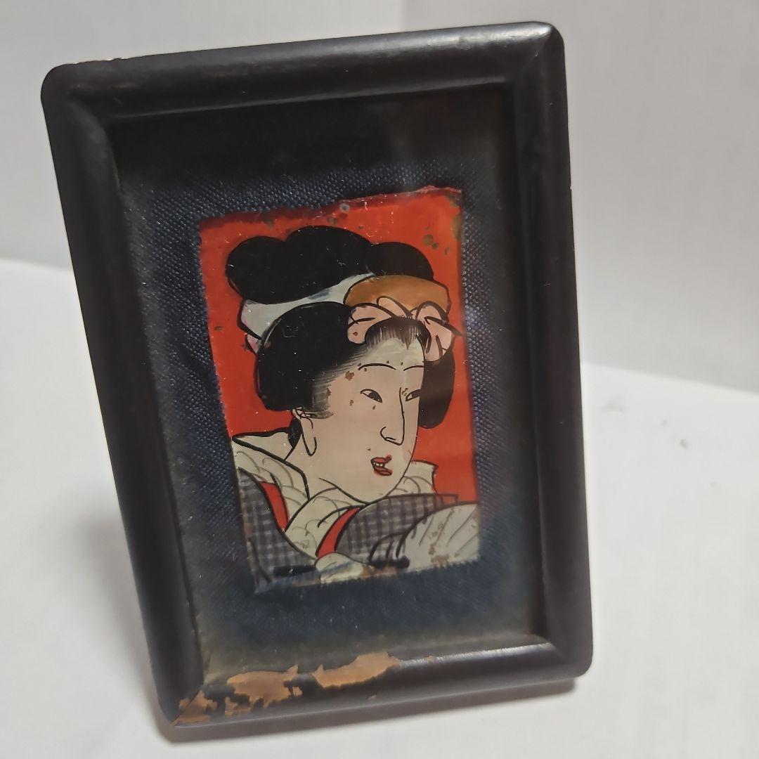 ミニ額入　ガラス絵　浮世絵