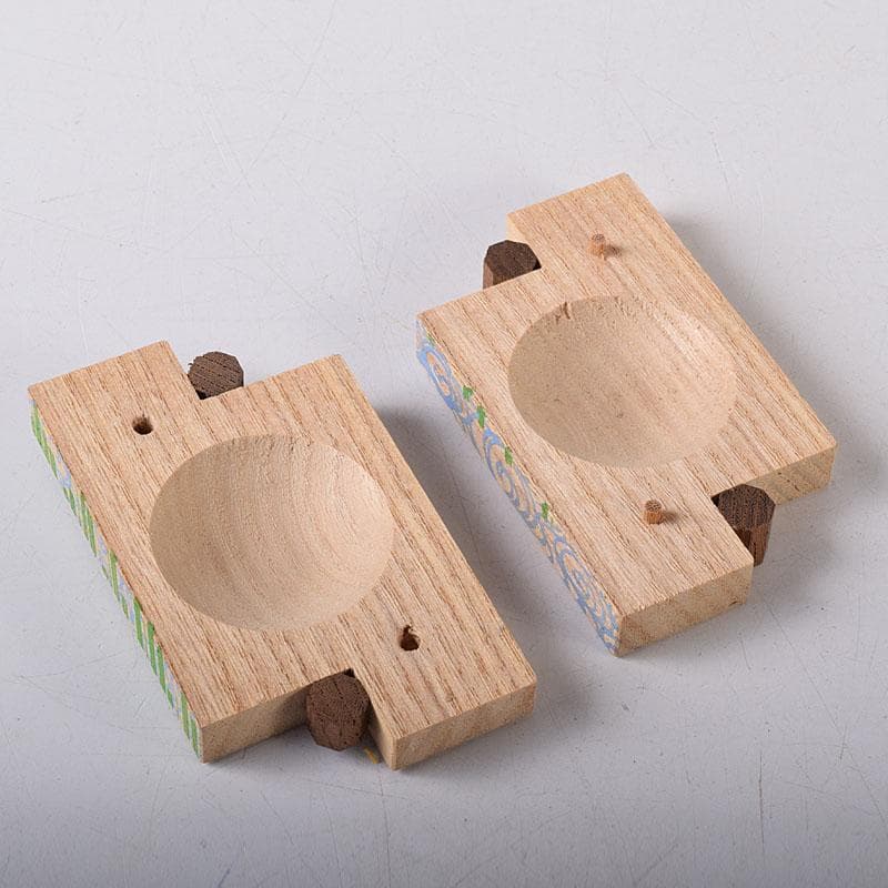 ふたば　茶道具　道場宗廣作　桐木地　八ッ橋香合　共箱　V　7834