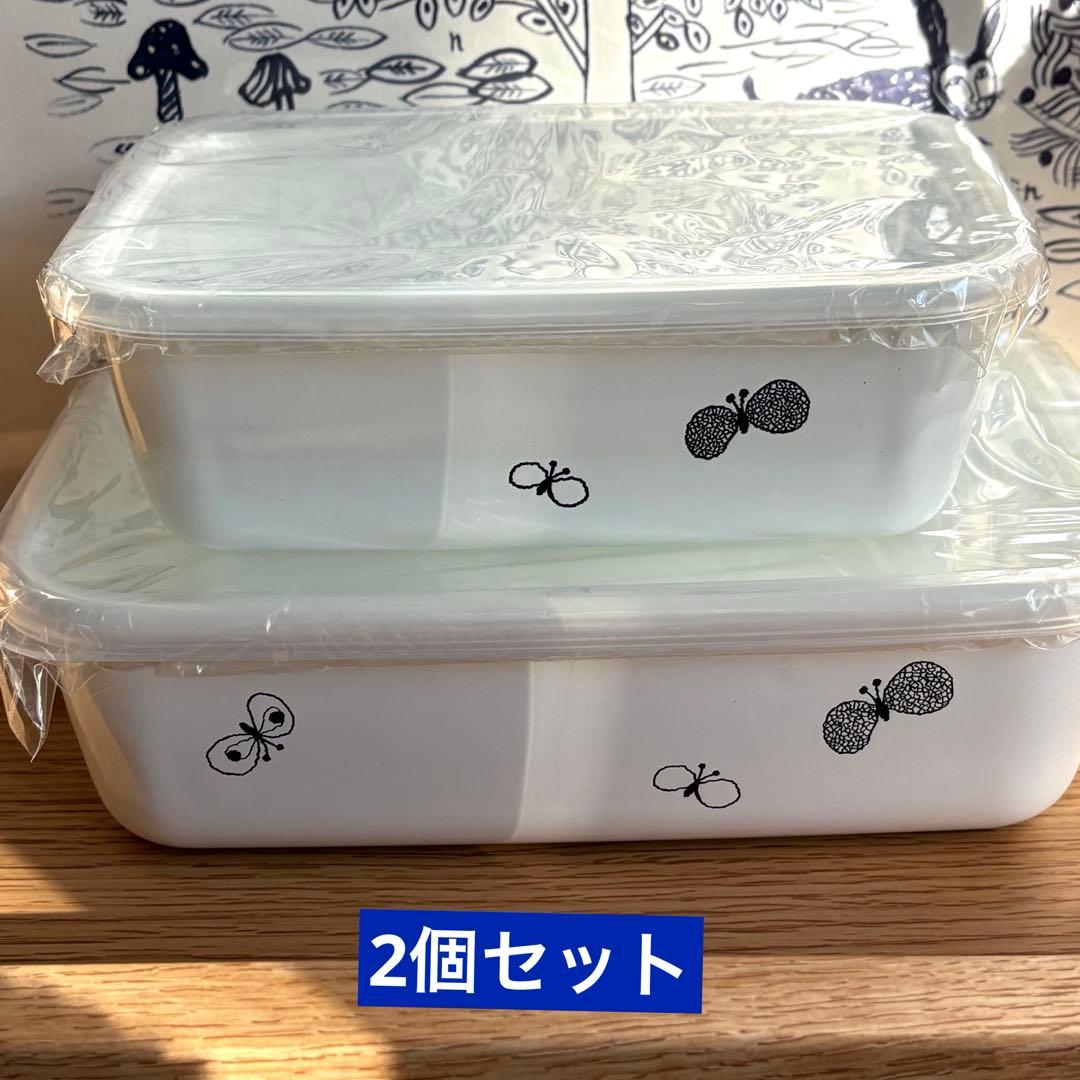 【新品】ミナペルホネンx野田琺瑯　レクタングル　深型　L＋M サイズ　ホーロー