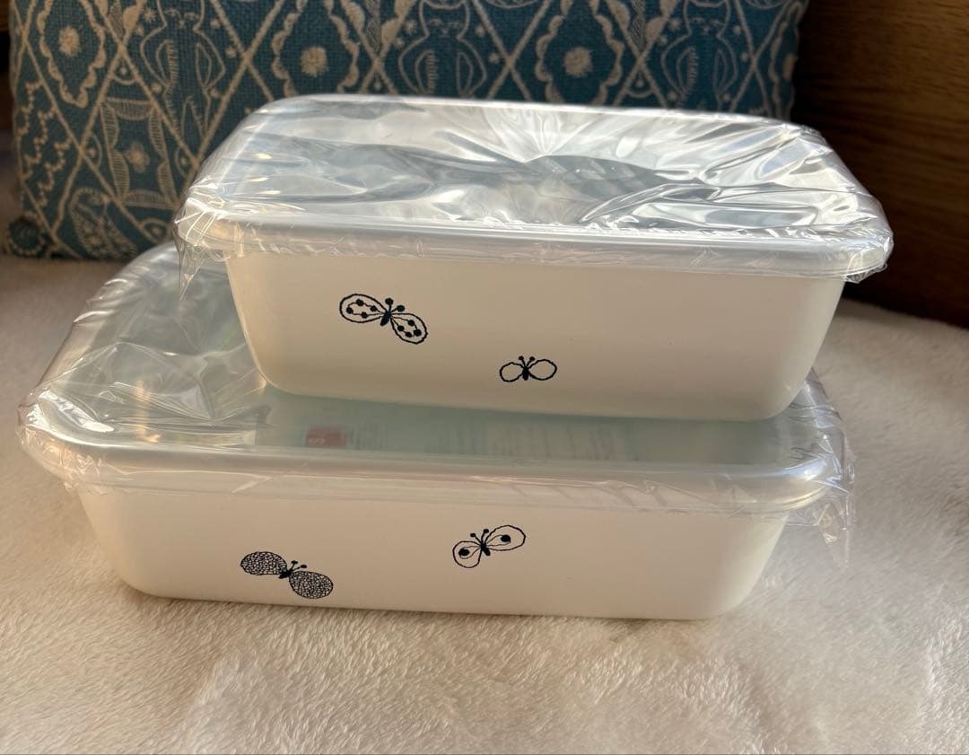 【新品】ミナペルホネンx野田琺瑯　レクタングル　深型　L＋M サイズ　ホーロー