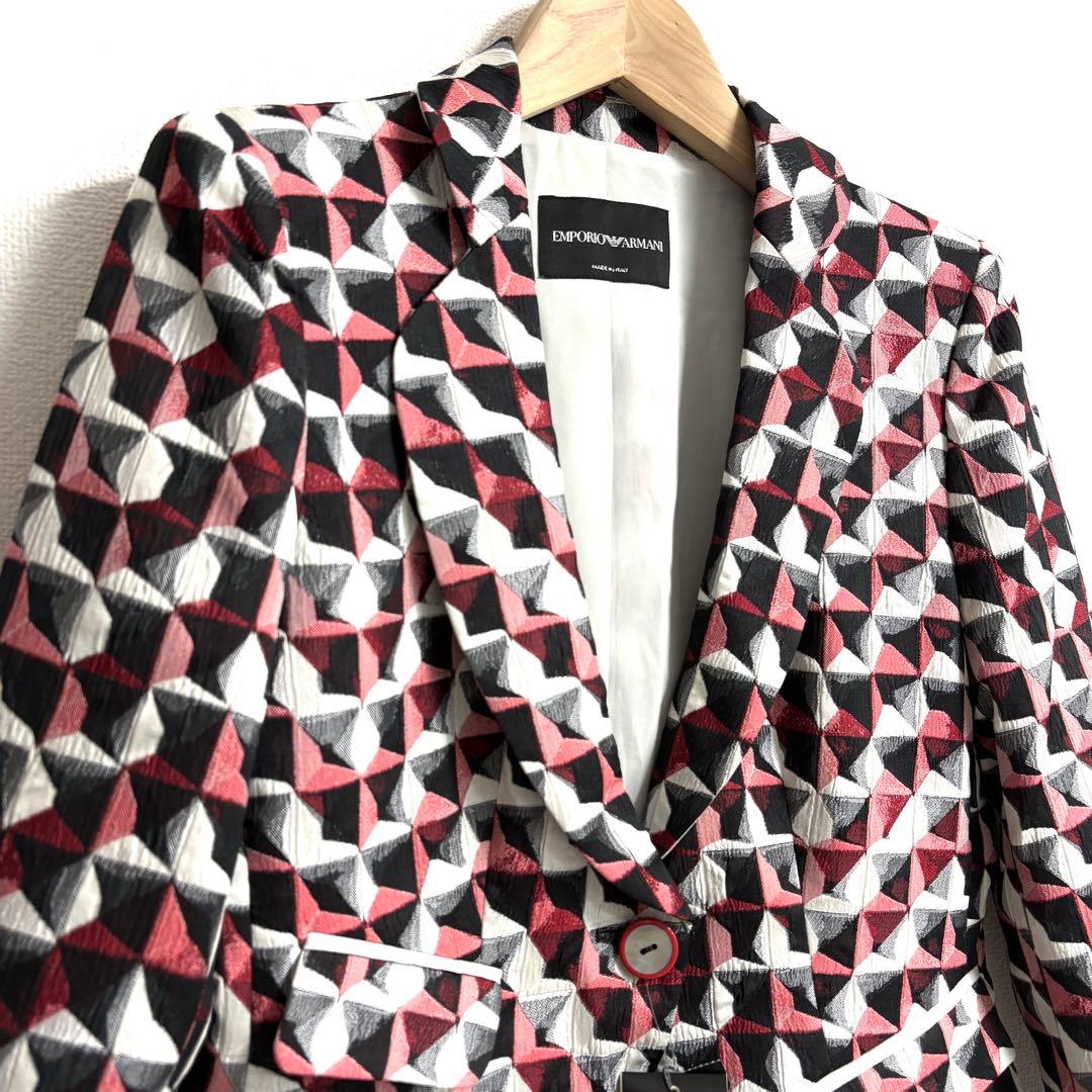 新品✨EMPORIO ARMANI✨マドラス柄　テーラードジャケット　42 L