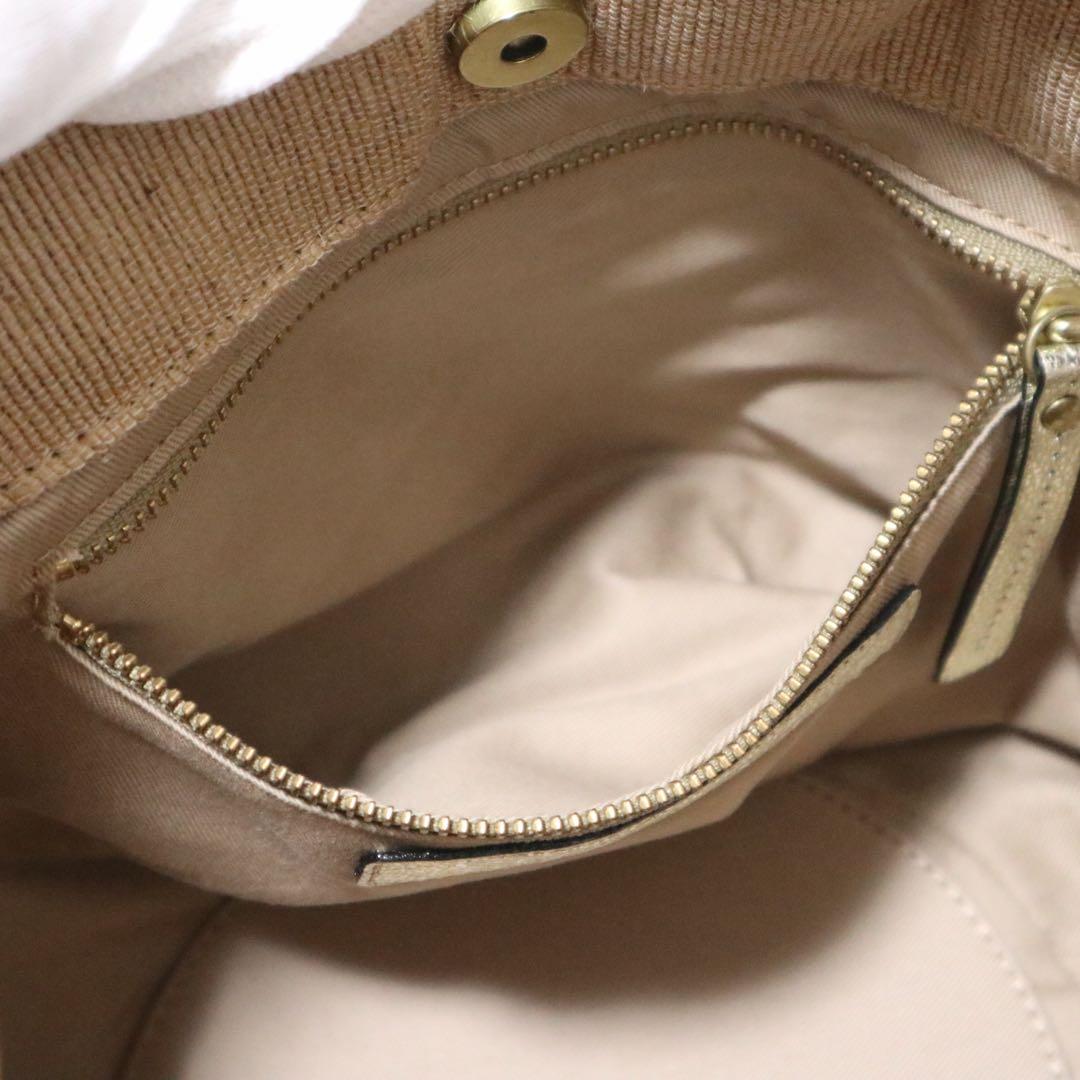 美品★ヴィオラドーロ かごバッグ ラフィア タッセル ラメ ネイビー×ゴールド