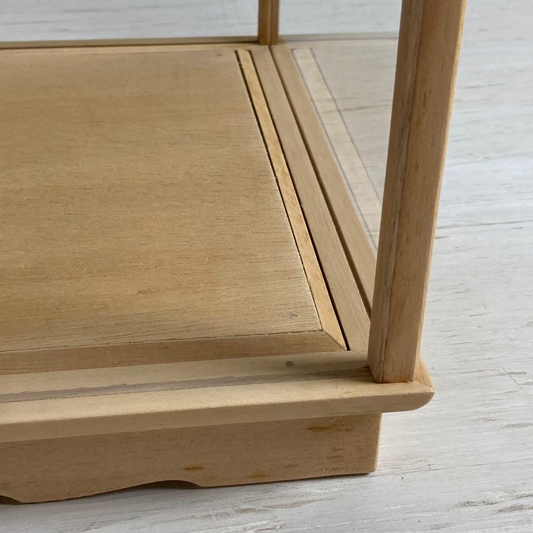 g305 古い木製ガラスケース 2段 卓上ショーケース 扉なし