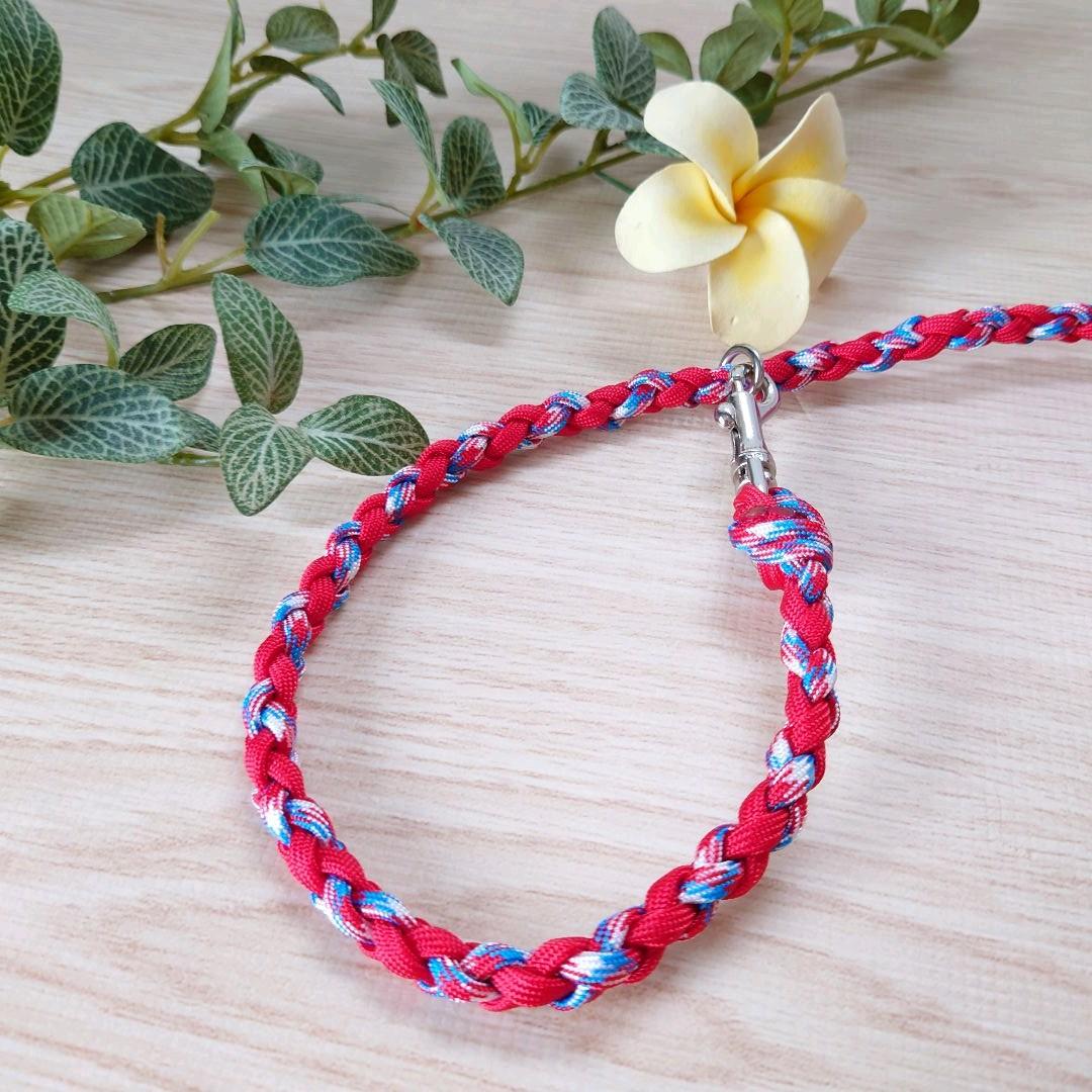 パラコードリード　スリップリード　首輪一体型リード　バラ　№023