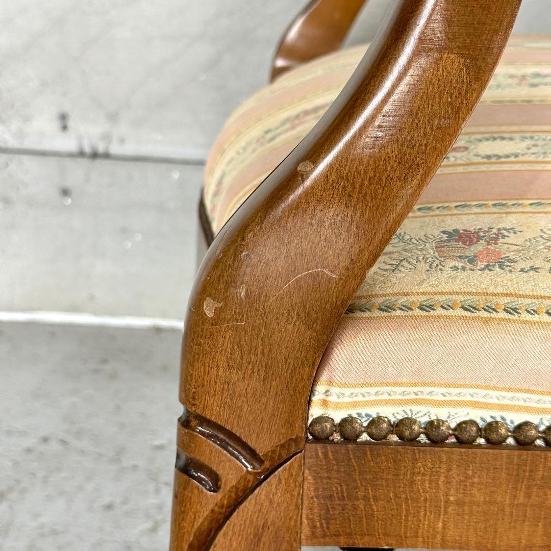 ★90s★ ロココ調 彫刻アームチェア イタリア クラシック 猫脚 彫刻