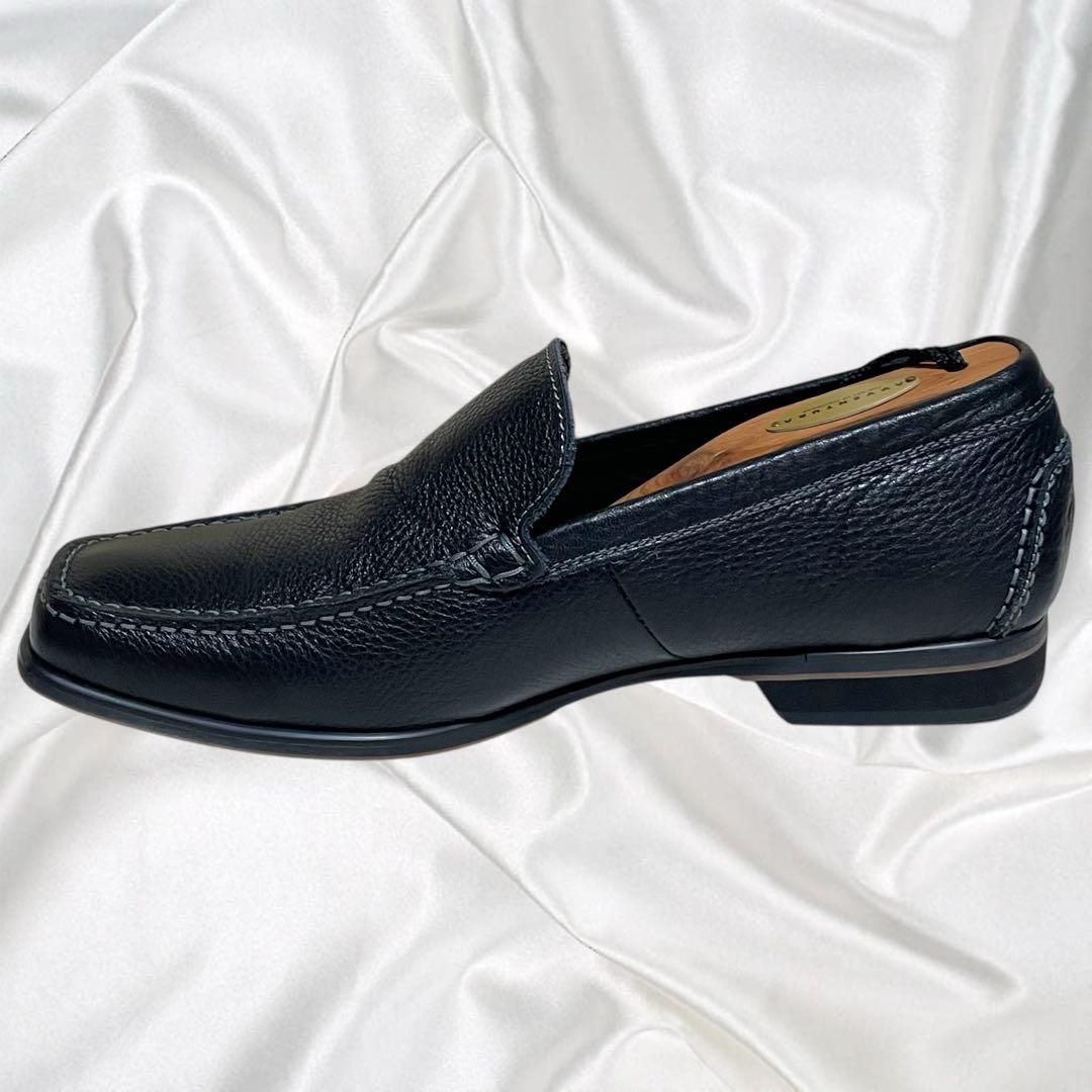 【NEGRONI】美品ネグローニ シボ革 スリッポン ドレスシューズ ローファー