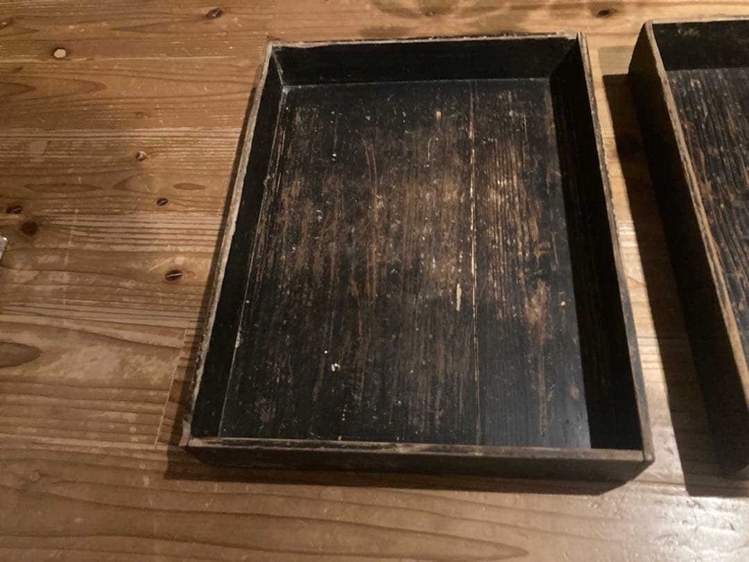 アンティーク　古い木製ガラスケース　お菓子ケース　収納箱3台 ③