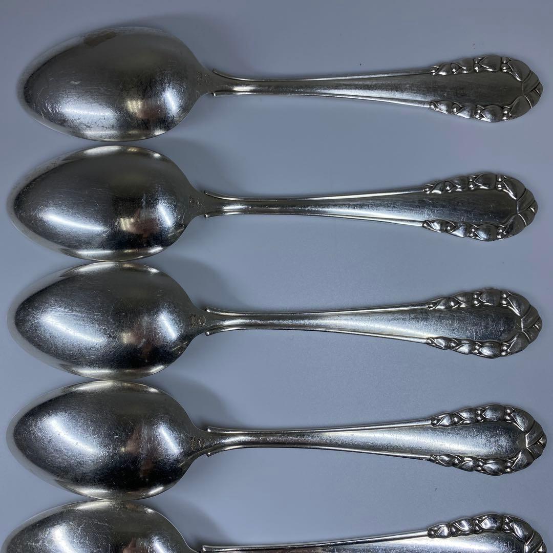 ジョージジェンセン　ローズリリーディナースプーン　6本　袋付401g 19.6㎝