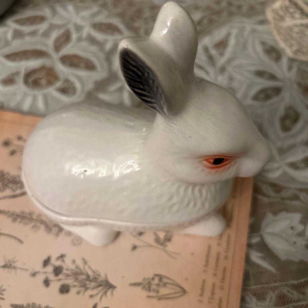 ミニ！フランスアンティークうさぎテリーヌポットバニーラビットミシェル・コーガン