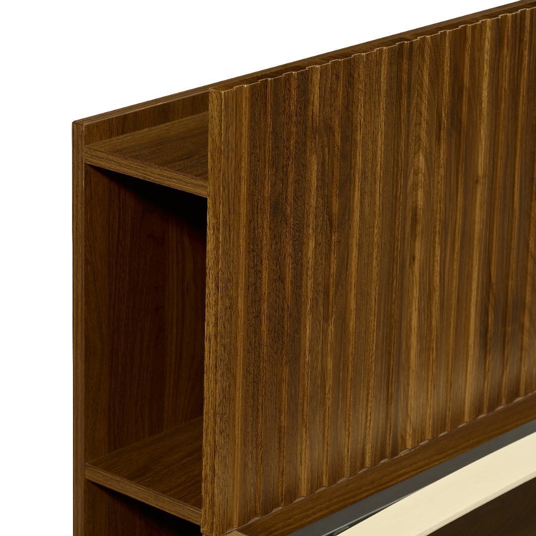 【新作】ベッド シングル ウォールナット色 収納付き コンセント付き USBポー