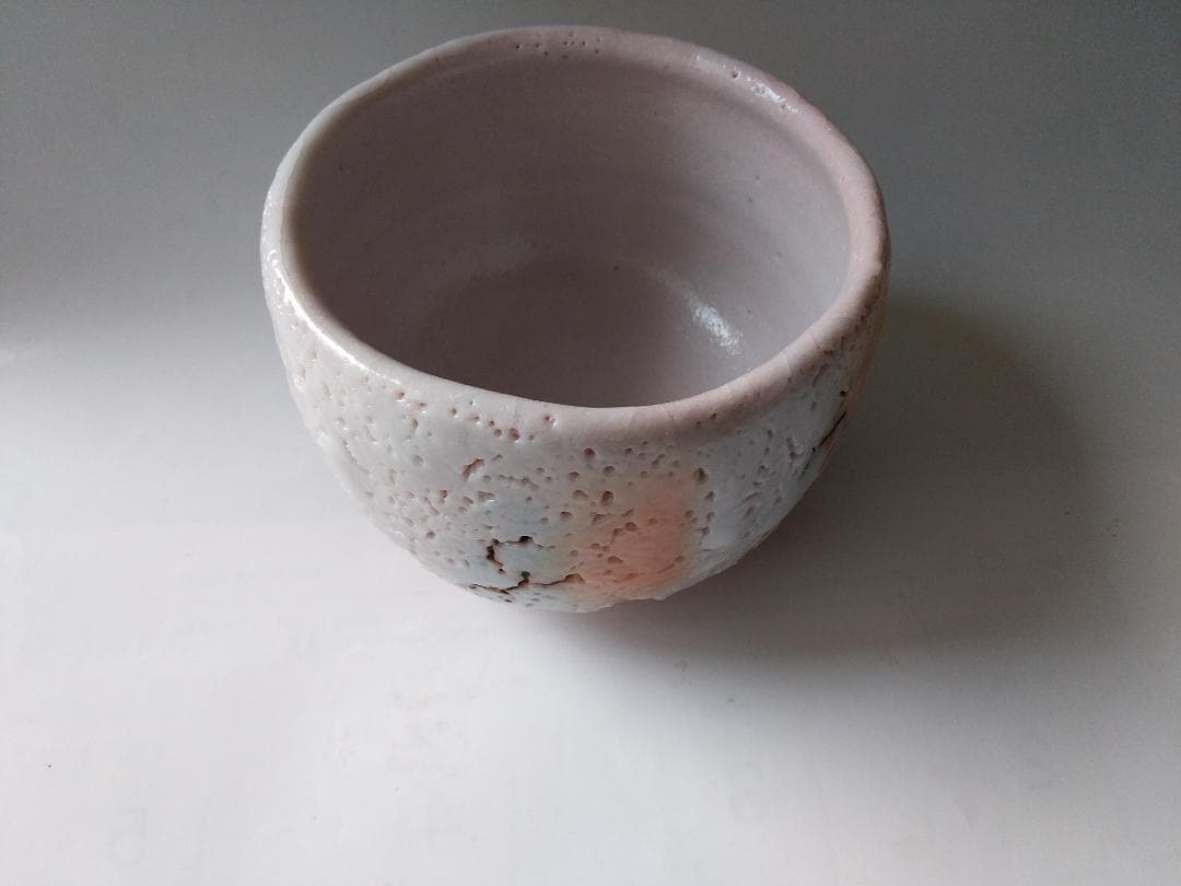 志野焼 源九郎窯 加藤健 作 志野 茶碗 茶道具 共箱 共布 栞 新品 未使用