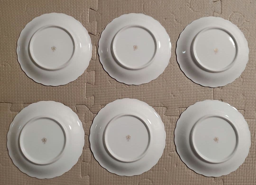 大倉陶園　皿　白磁　ゴールドライン　オークラ　OKURA　CHINA　6枚　金彩