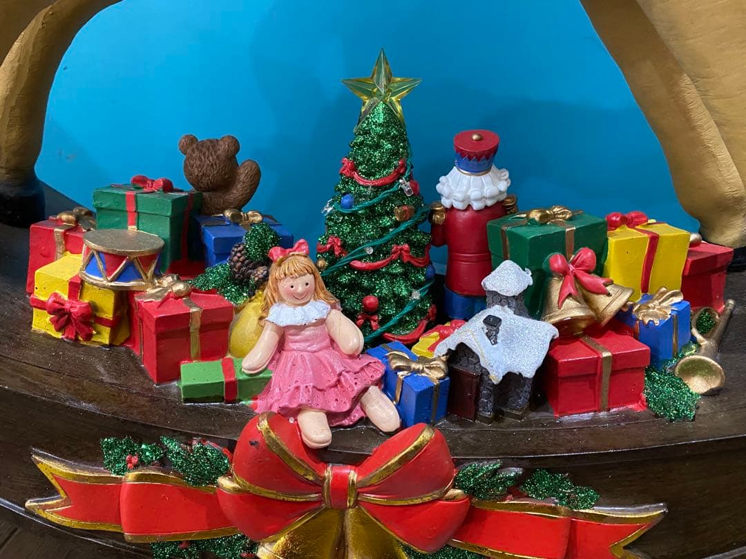 (美品)クリスマス ロッキングホース 電飾　メロディ　高さ38㎝×幅55㎝