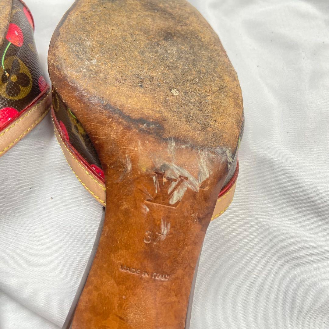 LOUIS VUITTON モノグラム 村上隆コラボ チェリー ミュールサンダル