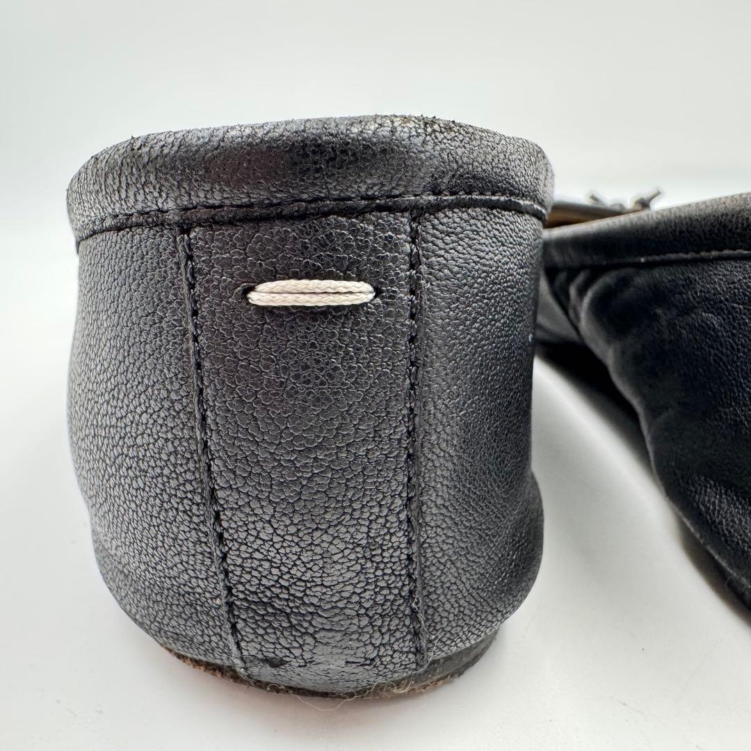 マルジェラ　足袋　フラット　ブラック　レザー　サイズ36