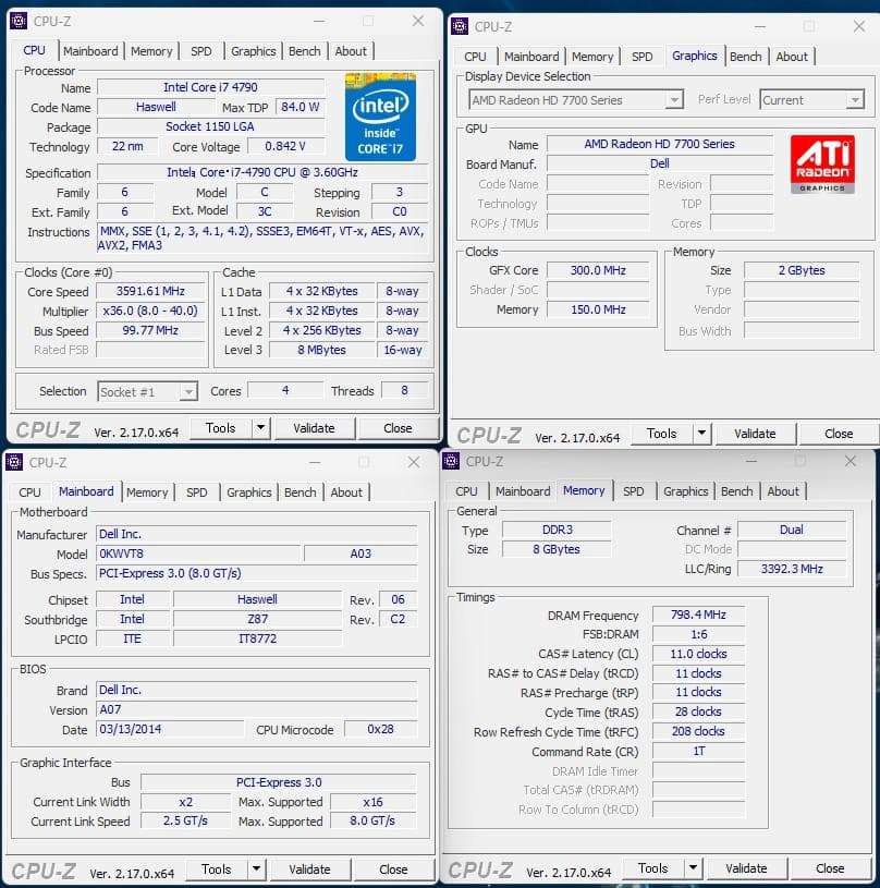 爆速!XPS8700/i7-4790 SSD+HDD/無線/office2021