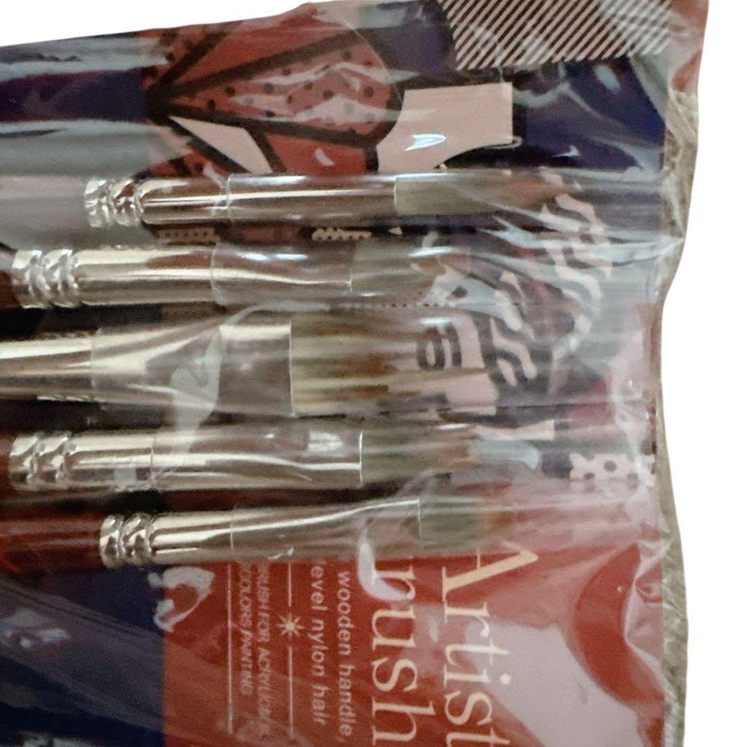 ❤️新品未使用❤️ペイントブラシ 油絵筆セット 丸筆 平型筆 平型円頭筆 5種類