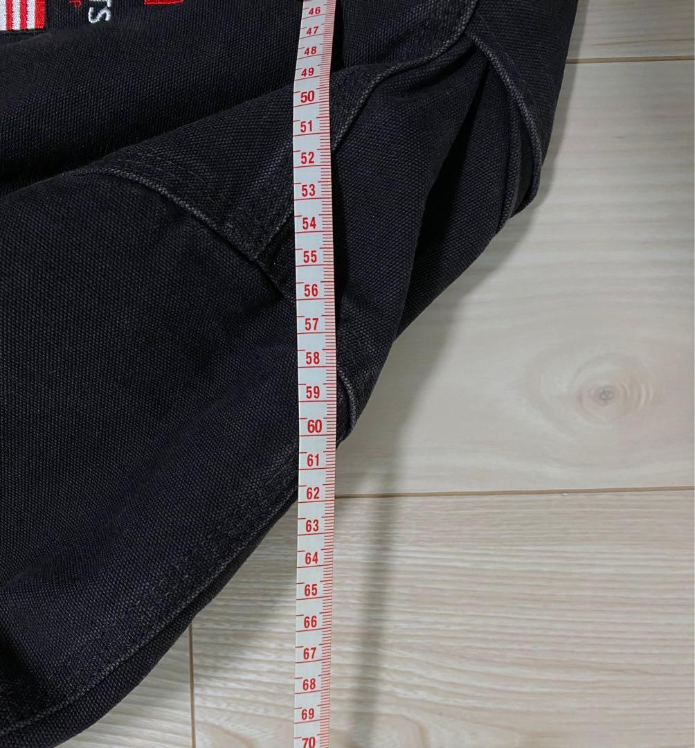 カーハート　ブラック　ジャケット　ダック生地　Carhartt　 襟コーデュロイ