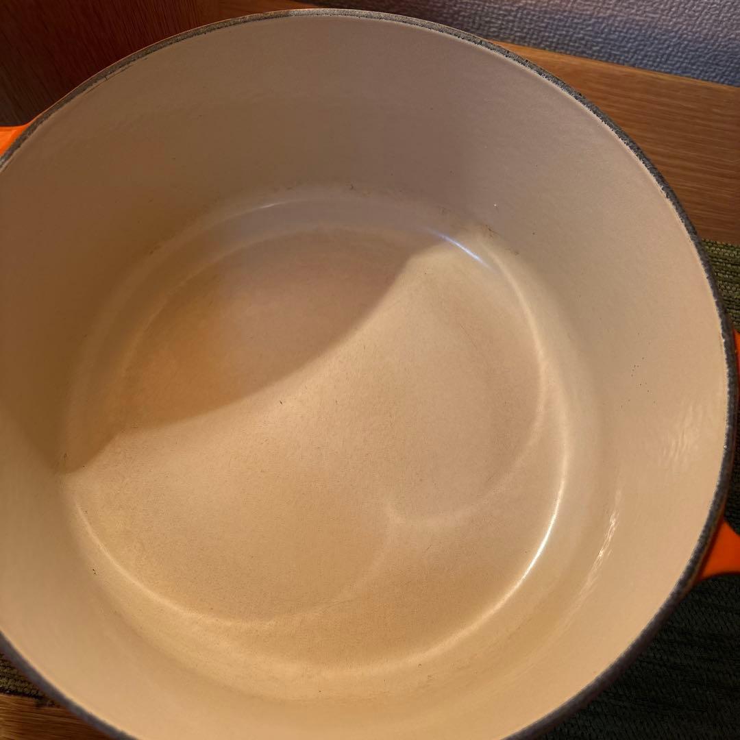LE CREUSET ル・クルーゼ オレンジ 鋳鉄製 両手鍋 24cm