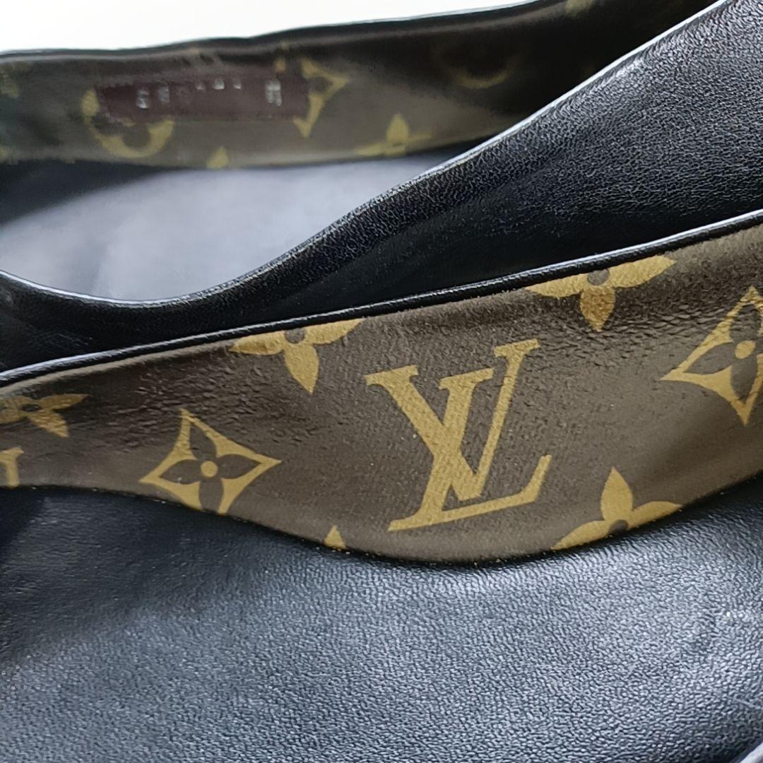希少✨ルイヴィトン フラットシューズ モノグラム リボン ブラック 23.5cm