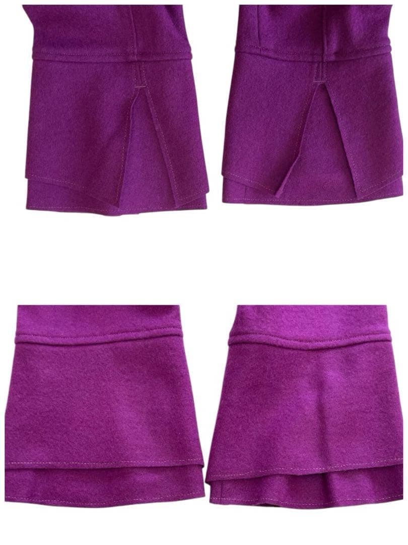 オレボレブラ　ウール100% エリ　袖二重仕立て　ダブルコート　パープル系