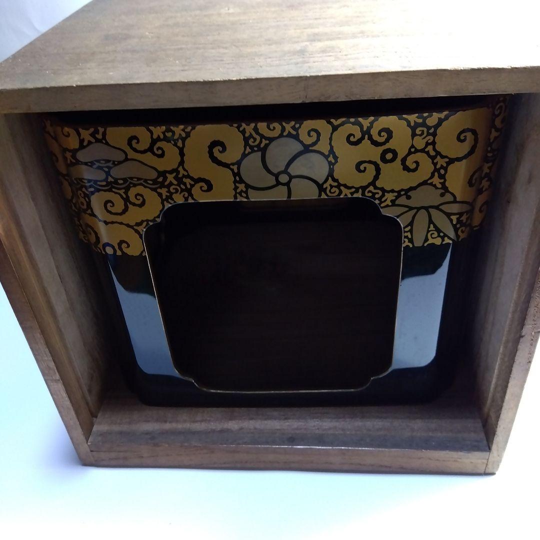 加賀蒔絵　時代祝い盃台　蒔絵松竹文熨斗の図　梨地　共箱　美品