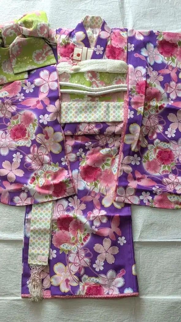 7歳　乙葉　紫桜蝶　七五三　お着物フルセット