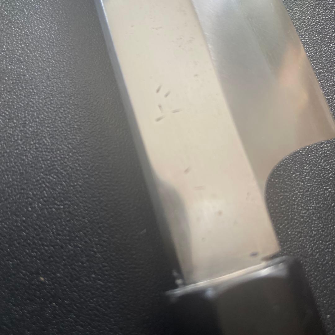 和包丁　正本　切付包丁　本焼　8寸　刃渡り約235mm 黒檀八角柄　純日本鋼