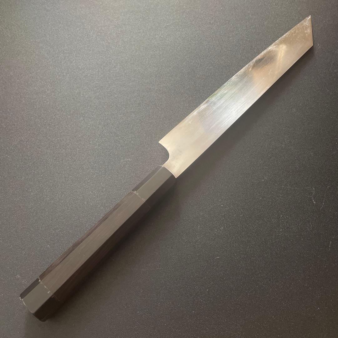 和包丁　正本　切付包丁　本焼　8寸　刃渡り約235mm 黒檀八角柄　純日本鋼