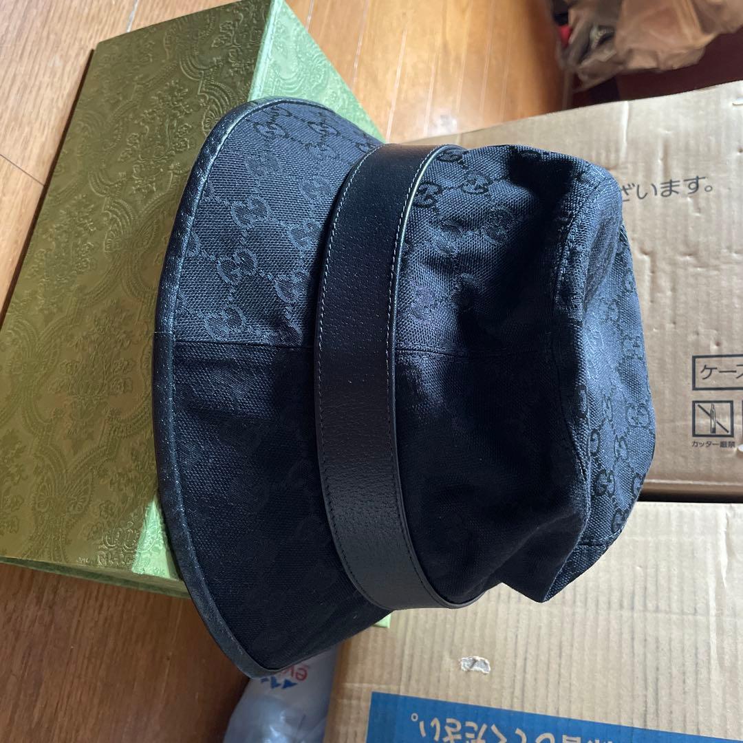 GUCCI バケットハット ブラック キャンバス