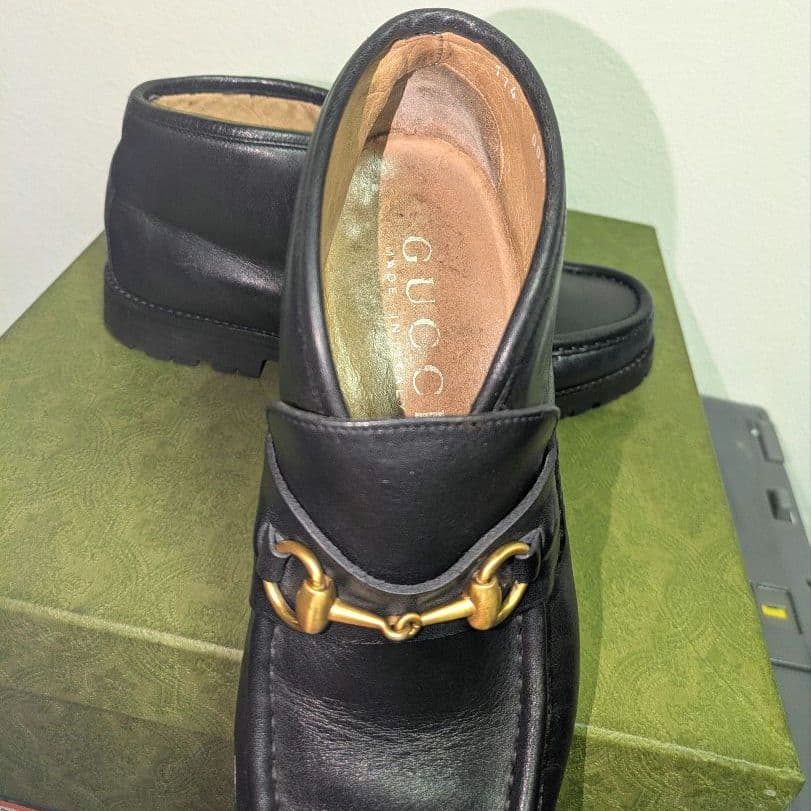 美品　GUCCI　ホースビットローファー　アンクルブーツ　ヴィンテージ　黒　39