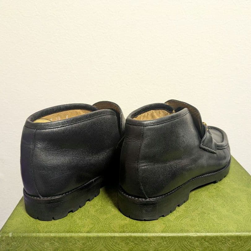 美品　GUCCI　ホースビットローファー　アンクルブーツ　ヴィンテージ　黒　39