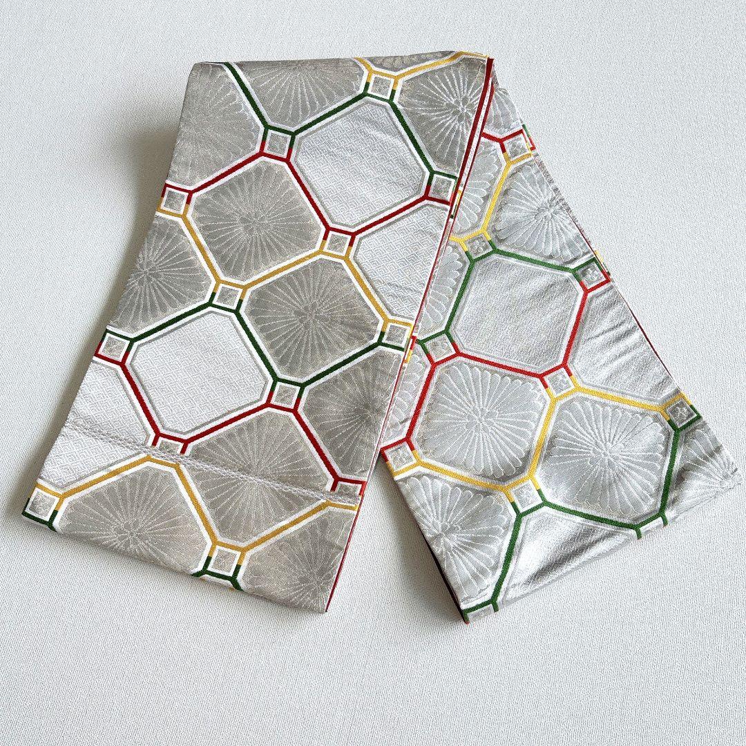 フルセット　七五三７歳女児　茶色地　桜　袋帯　シルバー地　長襦袢付　7292