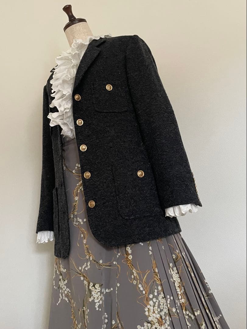 【ピンクハウス】ツイードウールロングジャケット