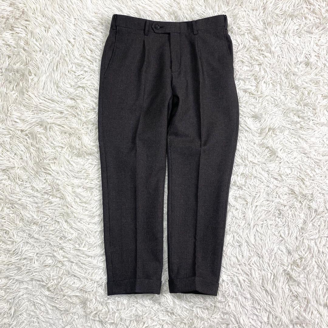 未使用級✨洗える✨防シワ 3ピースセットアップスーツ グレンチェック ペイズリー